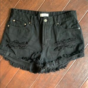 JBD Black Distressed Jean Shorts